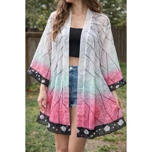 Butterfly Wing Print Kimono Cardigan Shinobu Kocho Demon Slayer Anime Cosplay